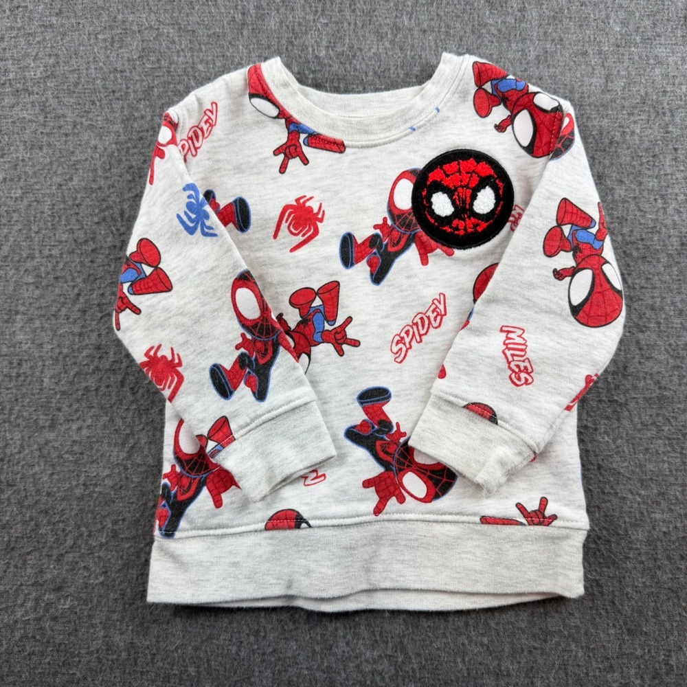 Marvel Spidey and His Amazing Friends Sweatshirt Kids 9M Gray Miles Morales
